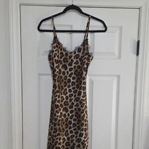 Leopard Print Slip Dress